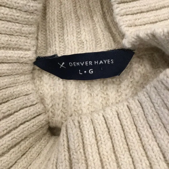 Denver Hayes Women's Neutral Beige Knit Casual Mockneck Sweater Sz L - Picture 5 of 7